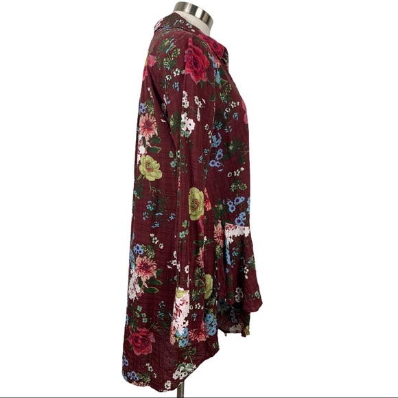 Ivy Jane Floral Print Tunic Button Down Small - Picture 3 of 8